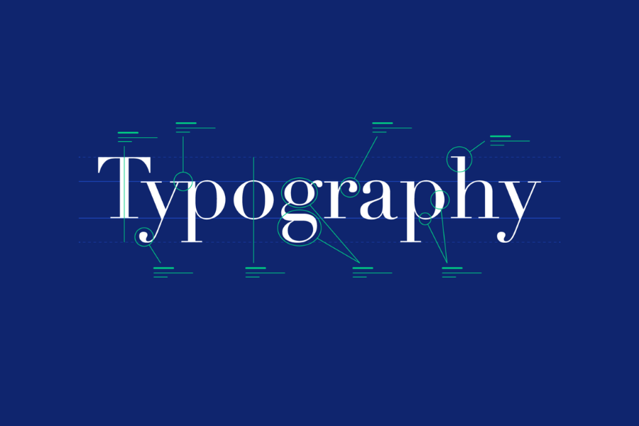 typography writern in blue background
